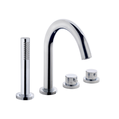 Wiesbaden Caral Ensemble de finition mitigeur thermostatique pour bord de baignoire 4 trous chrome