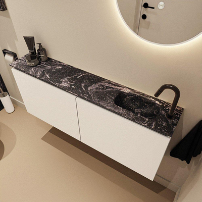MONDIAZ TURE-DLUX meuble WC 120 cm Talc. EDEN lavabo Lava position droite. Avec 1 trou de robinet.
