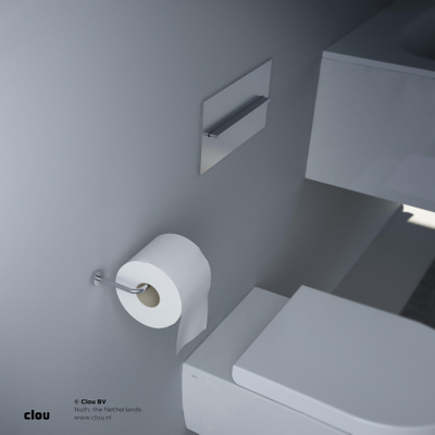 Clou Slim toiletrolhouder 14.6x2.5cm zonder klep rvs geborsteld