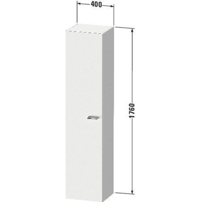 Duravit XBase Armoire colonne haute 1 porte droite 40x176x35.8cm Graphite mat