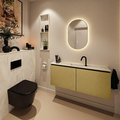 MONDIAZ TURE-DLUX meuble WC 120 cm Oro. EDEN vasque Ostra position milieu. Avec 1 trou de robinet.