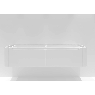 H&R badmeubelen Juice Wastafelonderkast - 180x45x40cm - afgeronde hoeken - 2 lades - geïntegreerde greep - wit hoogglans