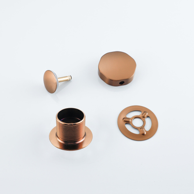 Fortifura Calvi vidage de baignoire apparent - partie de vidage vis prolongée pour fond de baignoire plus épais - commande rotative - Cuivre brossé PVD (Cuivre)