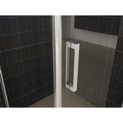 Wiesbaden Salone cabine avec 1 porte battante 900 x 900 x 2000 x 8 mm verre clair nano/chrome
