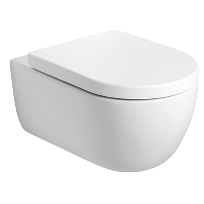 Plieger Kansas hangtoilet – Rimless – diepte 54,5 cm – met softclose zitting – mat wit