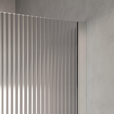 BRAUER Oblivion Inloopdouche - 90x200cm - 30cm zijwand - helder ribbel glas - glascoating - Hoogglans Chroom