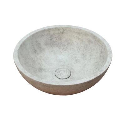 Ideavit Beton waskom - 36x36x14.5cm - rond - met klikwaste - beton TWEEDEKANS