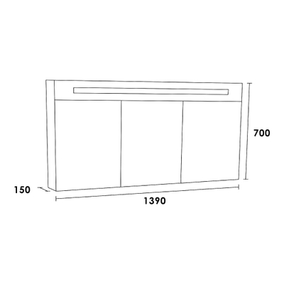 BRAUER Double Face Armoire de toilette 139x70x15cm 3 portes, éclairage LED intégré 4000K MFC G-Canyon