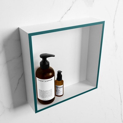 Mondiaz Easy nis 29.5x29.5x8cm voor Inbouw/opbouw 1 open vak Solid surface Talc/Smag