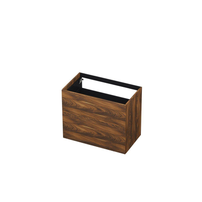 INK P2o Wastafelonderkast - 80x45x65cm - 2 lades - push to open - met rechte opdekfronten - MFC - Noten