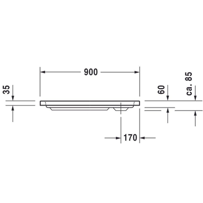 Duravit D-code douchebak 90x80x8.5cm acryl wit