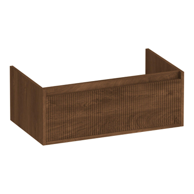 BRAUER Hope Wavy meuble sous-lavabo 80 1 tiroir softclose sans poignée - 1 découpe pour siphon - Forest Cacao