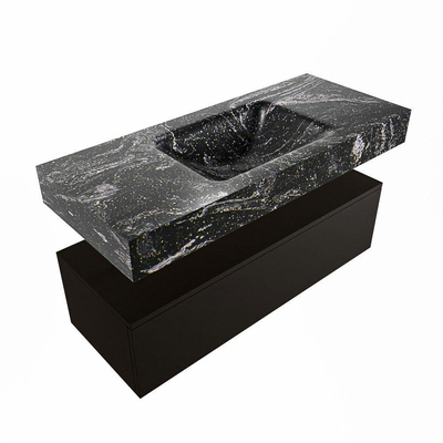 Mondiaz ALAN-DLUX Ensemble de meuble - 110cm - meuble Urban mat - 1 tiroir - Lavabo Cloud Lava suspendu - vasque Centre - 0 trous de robinet