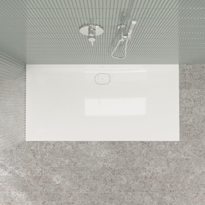 Villeroy & Boch Ecora douchebak - 180x90x3.5cm - afvoer lange zijde - white alpine (wit)