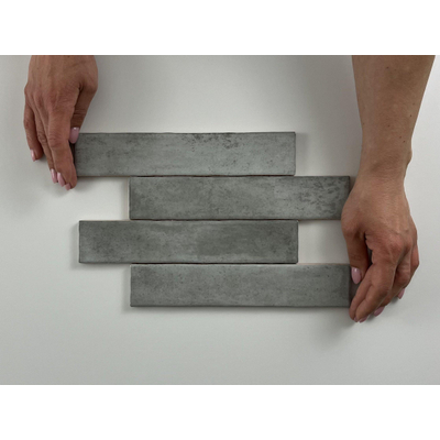 ÉCHANTILLON Terravito Dorelia carreau mural - 5x25cm - Grey brillant (gris)
