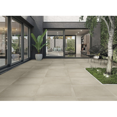 Terravito Savello Ivory carrelage mural et de sol - 60x60cm - 10mm - Carré - rectifié - effet béton - beige mat