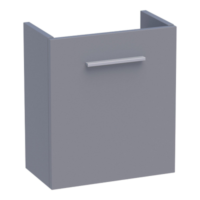 BRAUER Trust meuble de lavabo pour WC - 40x45x22cm - sans poignée rapportée avec 1 porte ouvrant à gauche gris mat