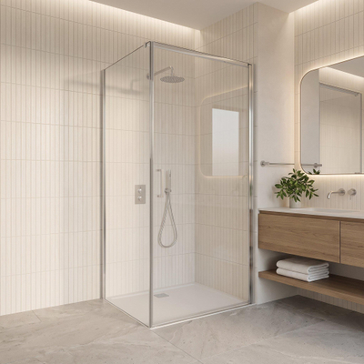 Fortifura Galeria Douchecabine - 90x180x200cm - profiel veiligheidsglas - antikalk - chroom