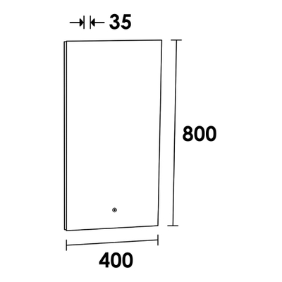 BRAUER Ambiance Miroir led salle de bain - 40x3.5x80cm - argent