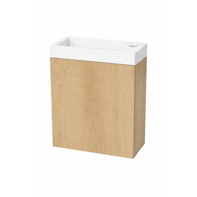 Nemo Durma Fonteinkastset - 40x20x50cm - 1 deur - rechts - 1 kraangat - rechts - Oak hell