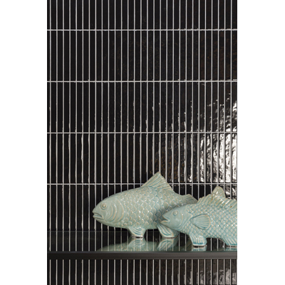 ÉCHANTILLON Terravito Girivo Carreau mural en céramique - 35x35cm - 9.2mm - Noir