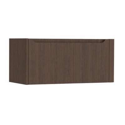 H&R Badmeubelen Juice Wastafelonderkast - 100x45x40cm - rechterhoek afgerond - 1 lade - geïntegreerde greep - coffee