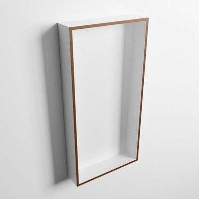 Mondiaz Easy nis 29.5x59.5x8cm voor Inbouw/opbouw 1 open vak Solid surface Talc/Rust