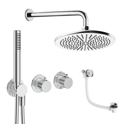 Crosswater MPRO Module inbouw regendoucheset – Ø30 cm hoofddouche – 30 cm gebogen wandarm – 2 hendels – chroom