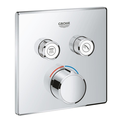 Grohe SmartControl Mitigeur de douche encastré - 3 boutons - carré - chrome