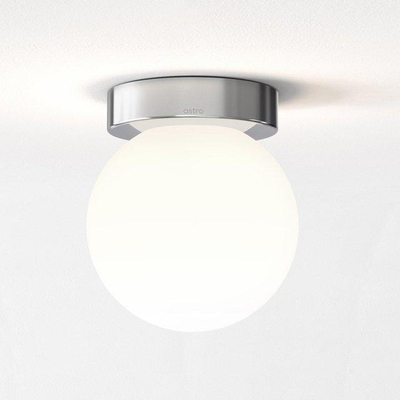 Astro Tacoma Surface Wandlamp/Plafondlamp - 230V - IP44 - bol - wit glas - chroom