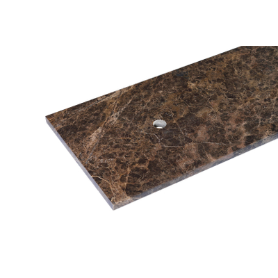 Saniclass Dark Emperador plan sous vasque - 120x46cm - sans trous de robinet - 2 découpes pour siphon - pierre naturelle marbrée
