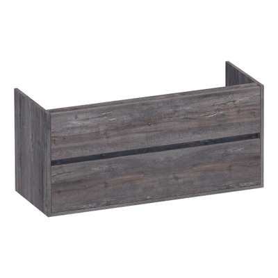 BRAUER Adore wastafelonderkast - 120x46x55cm - 2 softclose lades - greeploos - 1 sifon uitsparing - Driftwood