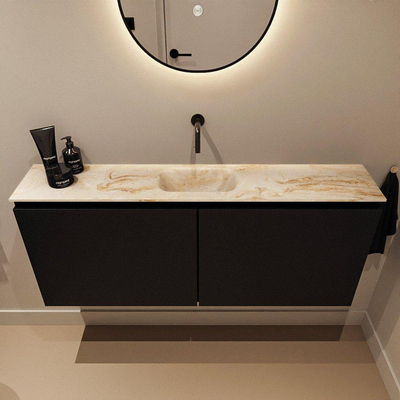 MONDIAZ TURE-DLUX Meuble toilette - 120cm - Urban - EDEN - vasque Frappe - position centrale - sans trou de robinet