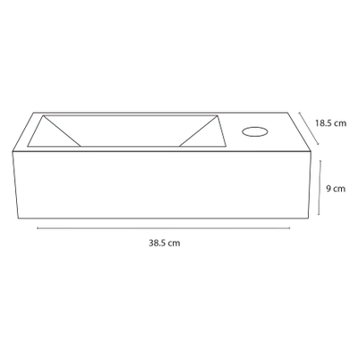 Differnz Ravo Lavabo lave-mains Béton gris clair 38.5 x 18.5 x 9 cm