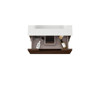 Saniclass Prime Balance Meuble sous lavabo - 120x55x44.9cm - 4 tiroirs - Poignée intégrée - MDF - Noyer