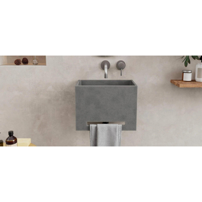 Ideavit IdeaWall fontein- 40x25x30cm - beton - handdoekhouder - antraciet