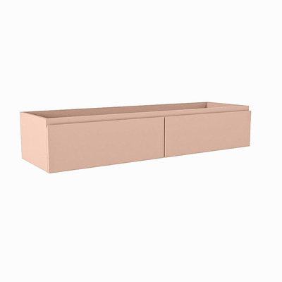 Mondiaz FOGE wastafelonderkast - 130x41x25cm - 2 lades - uitsparing midden - softclose - Rosee