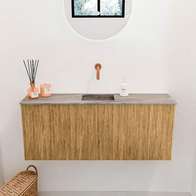 Mondiaz JOYA-DLUX 100cm toiletmeubel - kleur Oak - Wastafel FAYE positie Midden Zonder kraangat kleur Oza.