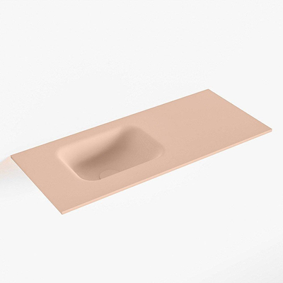 Mondiaz LEX Fontaine - 70x30x0.9cm - lavabo Gauche - sans trous de robinet - pour meuble de toilette - Solid surface - Rosee