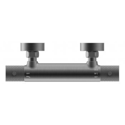 Wiesbaden Ribbd thermostatische douchemengkraan hartafstand 15 cm gunmetal PVD