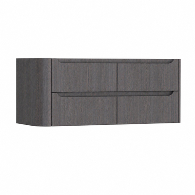 H&R Badmeubelen Juice Wastafelonderkast - 120x45x50cm - linkerhoek afgerond - 4 lades - geïntegreerde greep - wenge