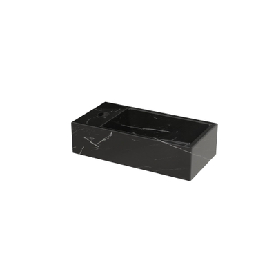Riho Livit Tiny Fontein - 1 kraangat links - 41x20.5x10.5cm - keramiek - marmer zwart