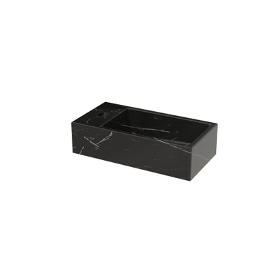 Riho Livit Tiny Fontein - 1 kraangat links - 41x20.5x10.5cm - zwart marmer