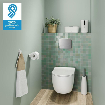 Tiger Tess Toiletborstelhouder vrijstaand met Swoop® borstel flexibel Wit Lichtgrijs