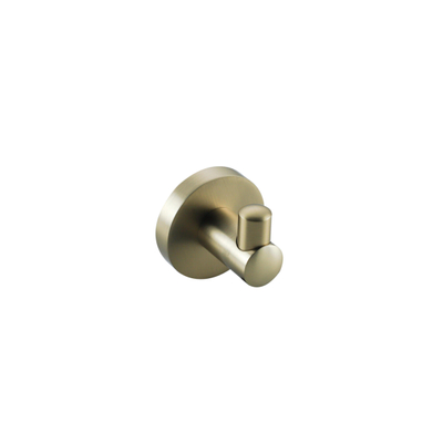 Fortifura Calvi Toiletset - toiletborstelhouder - open - handdoekhaak - toiletrolhouder - zonder klep - geborsteld messing (goud)