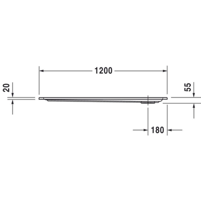 Duravit Starck Slimline Kunststof douchebak acryl rechthoekig - 120x100x5.5cm - zonder poten - wit
