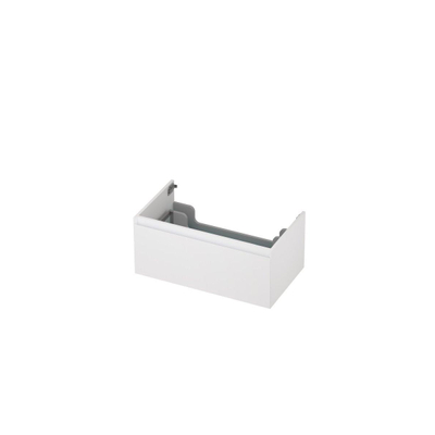 INK Wastafelonderkast - 80x45x35cm - 1 lade - greeploos - MDF lak - Mat wit