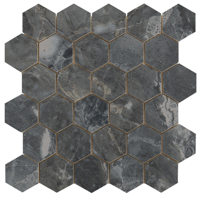 Terravito Ivello carreau mural - 26.3x27.4cm - aspect pierre naturelle - Dark poli (noir)
