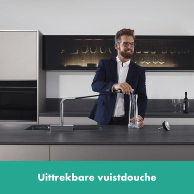 Hansgrohe Aquno Select M81 - 1 greeps keukenkraan - 250 uitrekb. uitloop - 2jet - sbox - hoogglans chroom