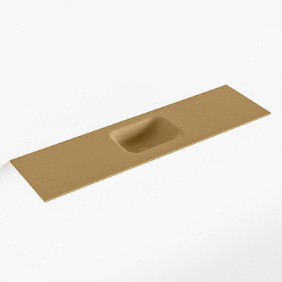 Mondiaz LEX Lavabo - 110x30x0.9cm - vasque centrée - sans trous de robinet - pour meuble de WC - Solid surface - Oro